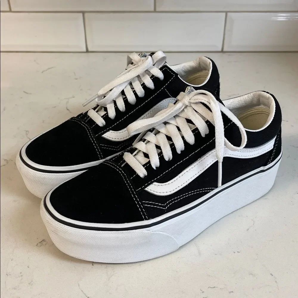 Vans Old Skool Stackform Skate Shoe - Black Size 6.5